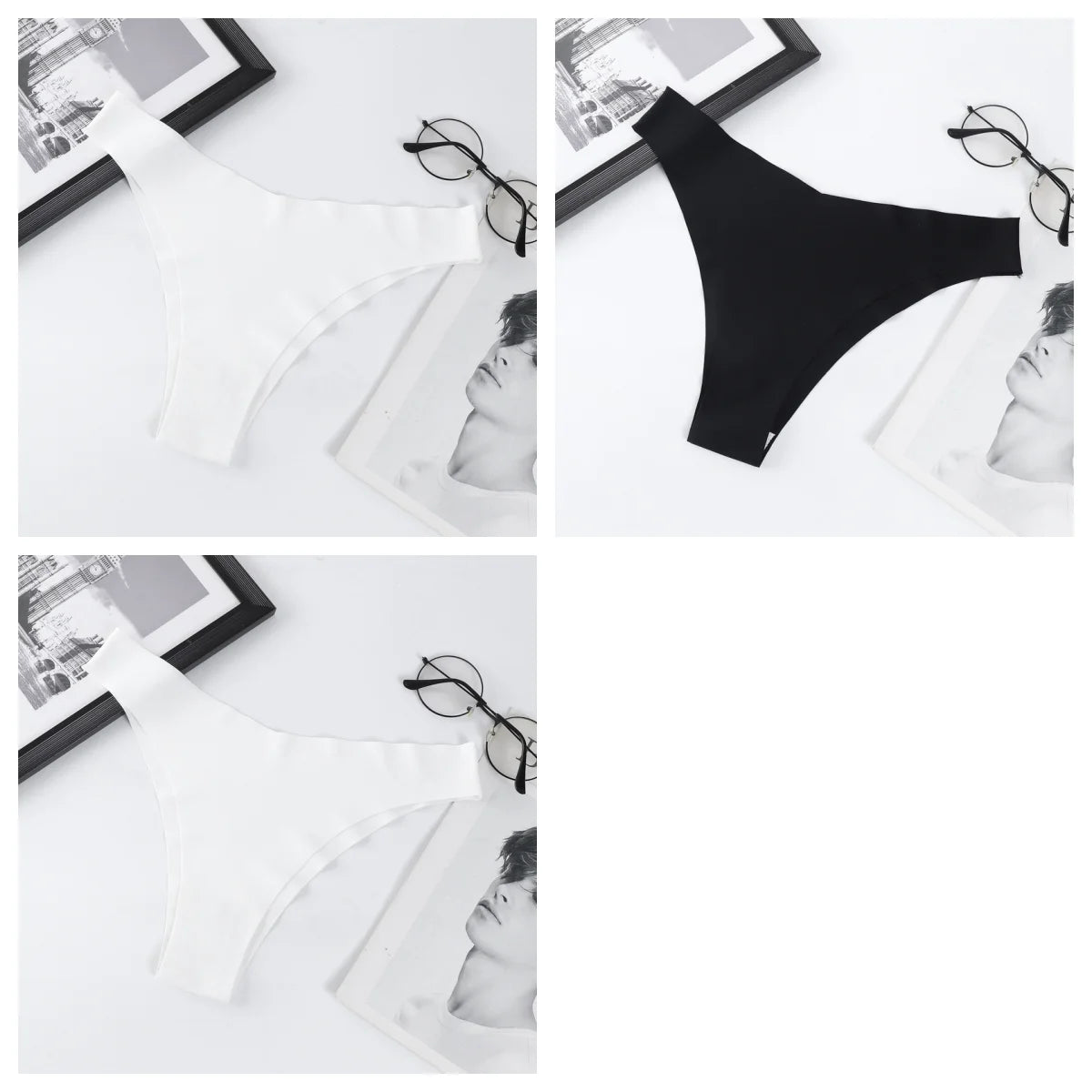 CowLost | product_id-3pcs-women-ice-silk-seamless-low-rise-v-waist-quick-dry-briefs-s-l |24
