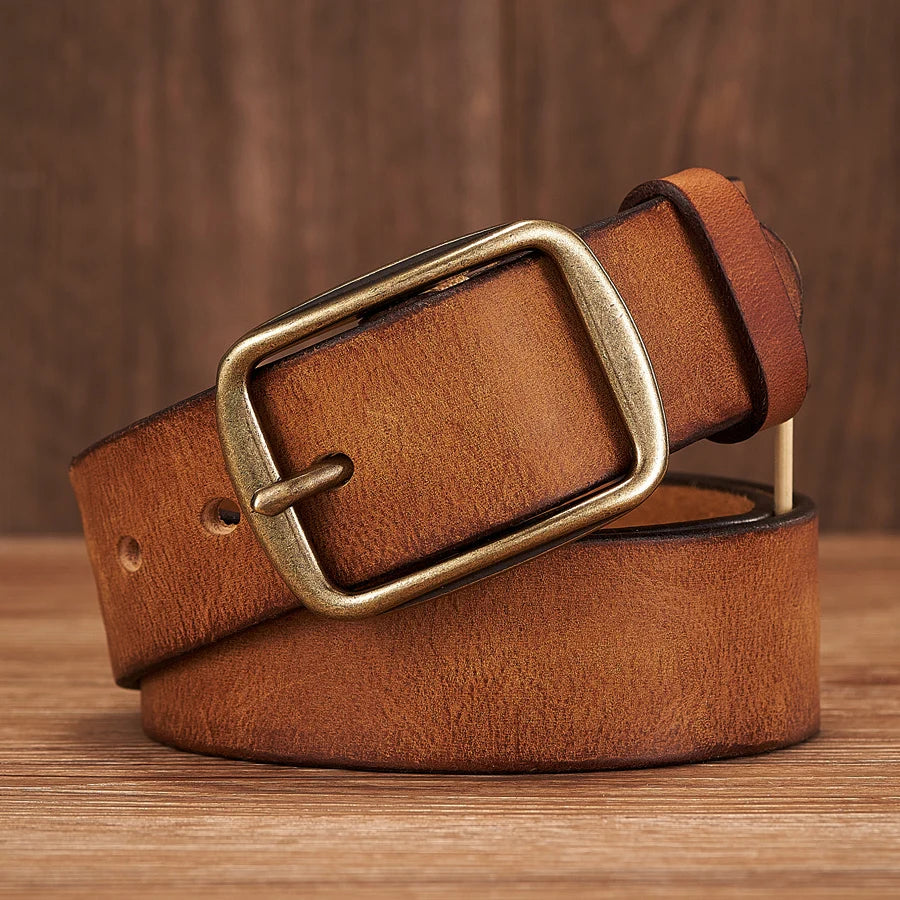 CowLost | thick-cowhide-copper-pin-buckle-real-genuine-leather-belt-for-jeans |5