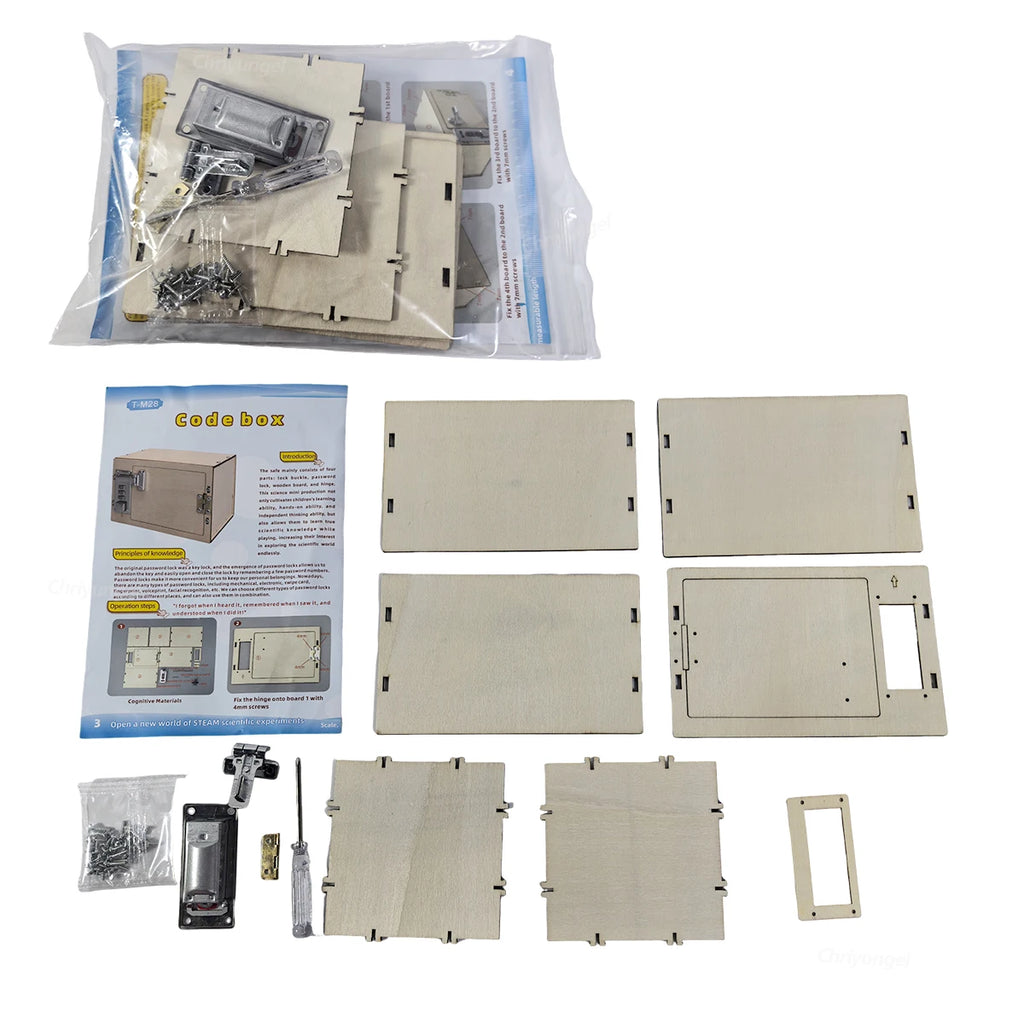 CowLost | diy-wooden-password-box-for-kids-assembling-code-box-science-school-projects-experiment-kits-science-toys-stem-educational-toys |6