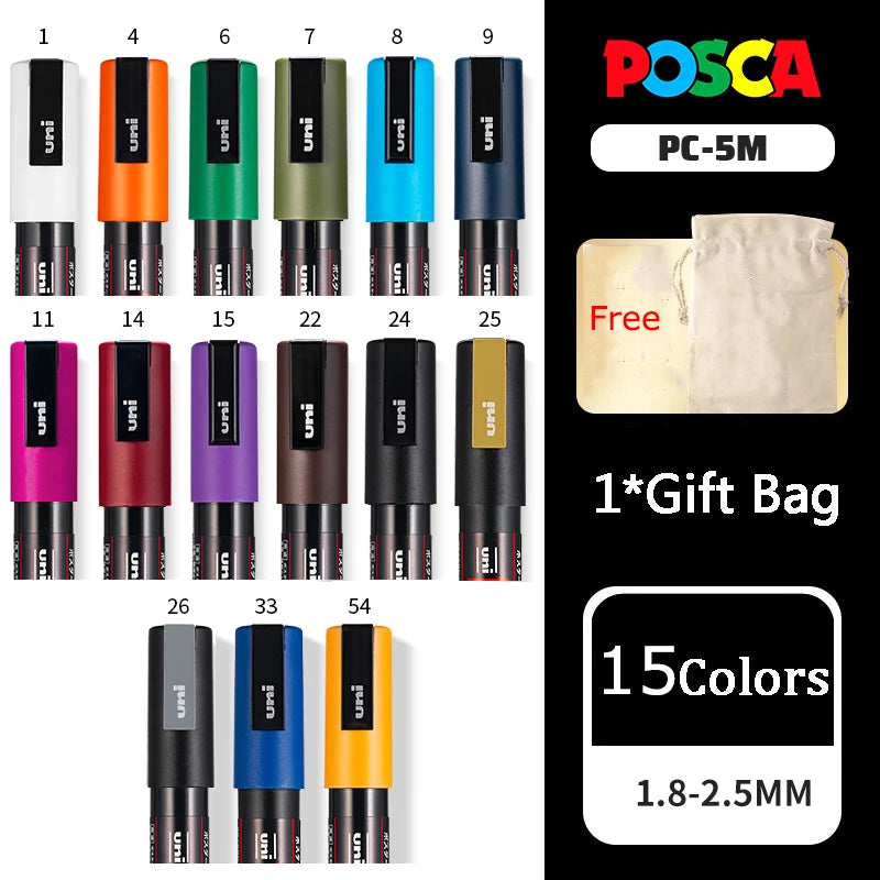 CowLost | product_id-uni-posca-paint-marker-pens-set-pc-1m-pc-3m-pc-5m-pc-8k-pc-17k-16-colors-art-markers-for-graffiti-drawing |31