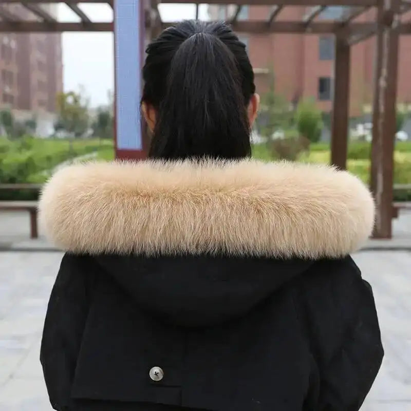CowLost | fox-fur-collar-for-women-luxury-warm-winter-coat-trim-scarf |21