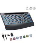 CowLost | product_id-joma-wireless-full-size-keyboard-with-7-color-backlight-wrist-rest-phone-holder-rechargeable-silent-keys |7