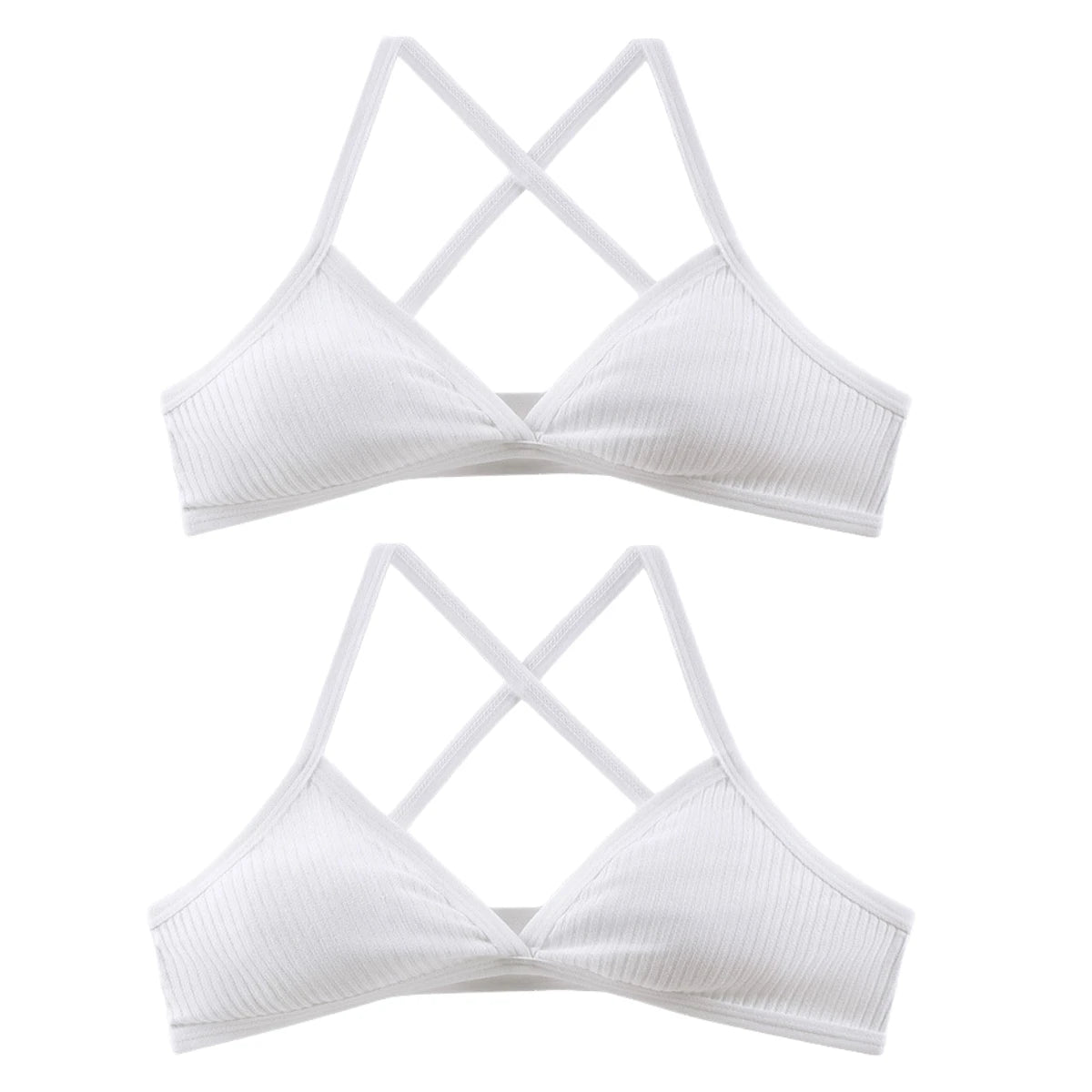 CowLost | product_id-2pcs-wireless-v-neck-1-3-cup-push-up-bras-for-women-breathable |23