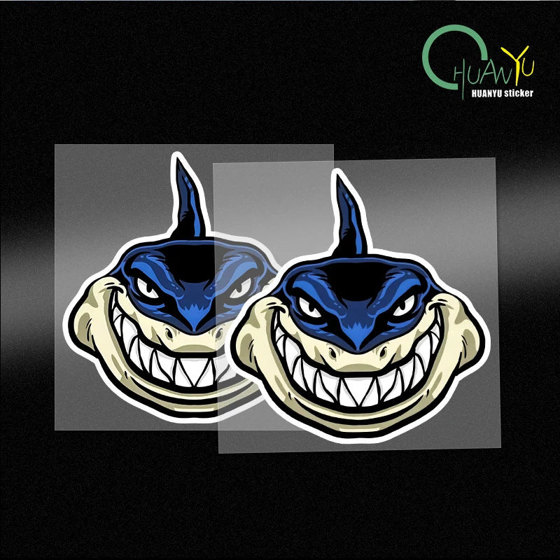 CowLost | waterproof-sun-protection-smiling-shark-cartoon-car-sticker |1