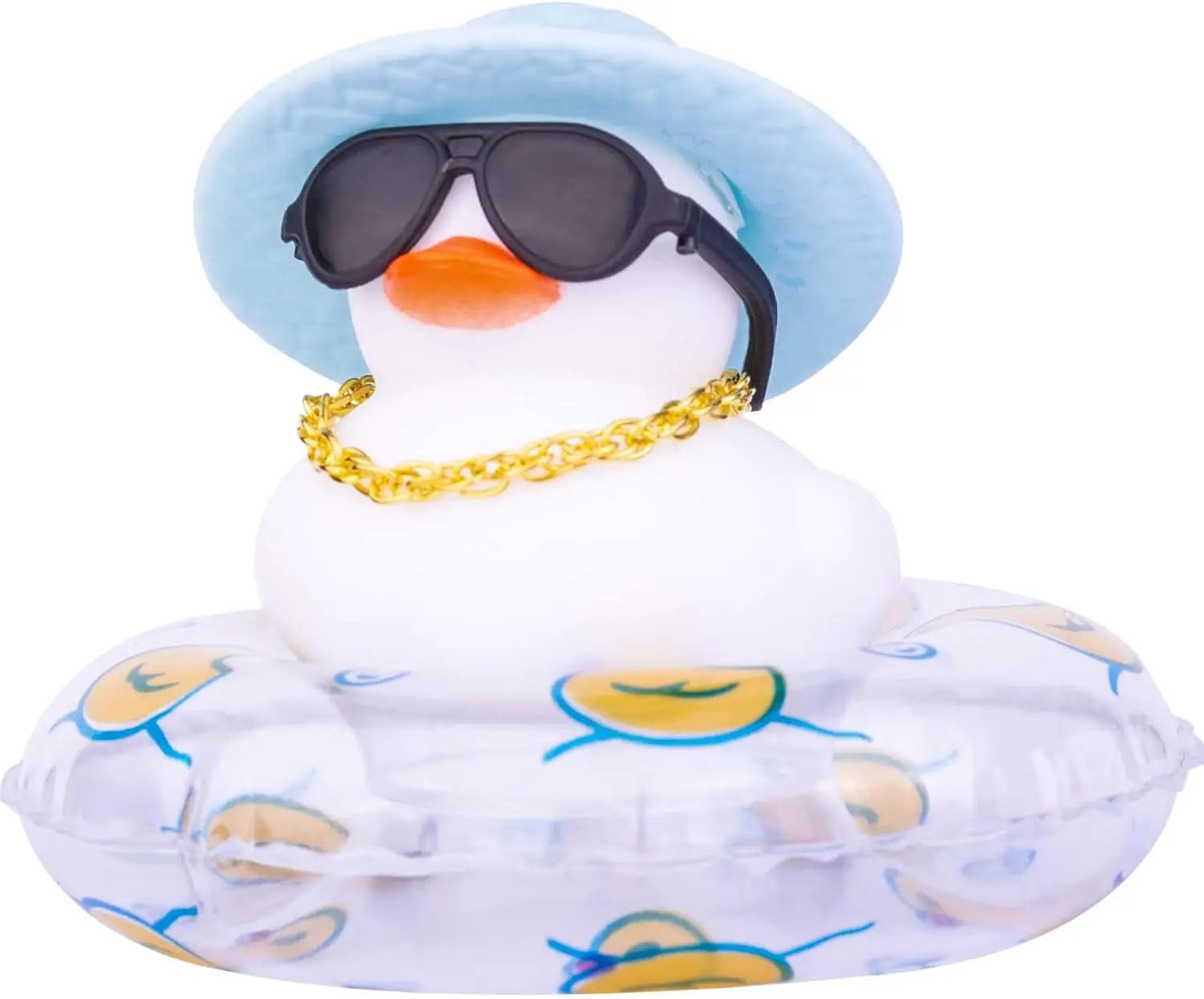 CowLost | product_id-white-rubber-duck-car-dashboard-ornament-with-cowboy-hat-and-swim-ring-necklace |18