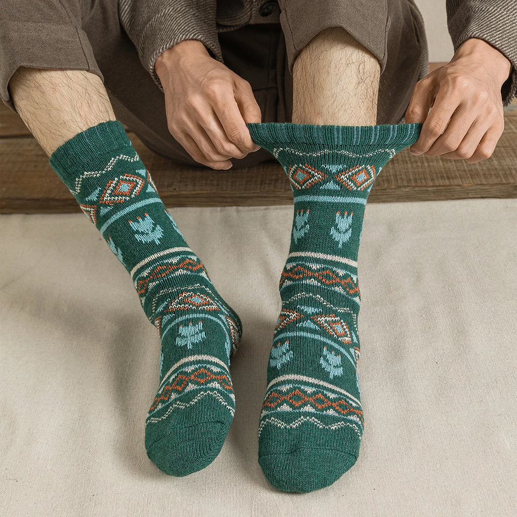 CowLost | sporting-goods-5-pairs-thick-warm-winter-socks-for-men-women-retro-style |13