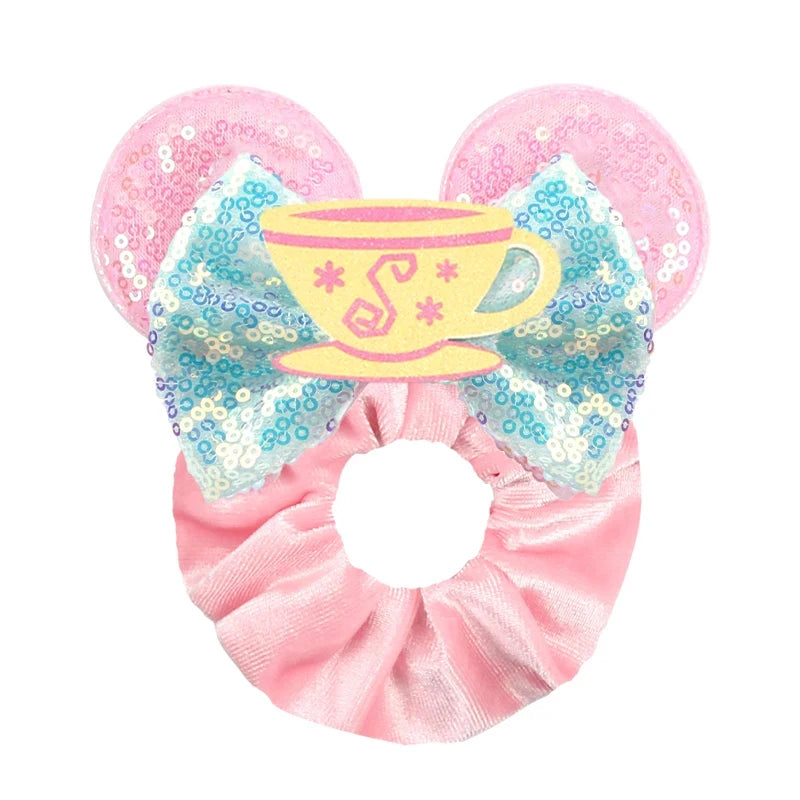 CowLost | cute-disney-castle-fireworks-balloons-hair-scrunchies-velvet-hairband-for-girls |27