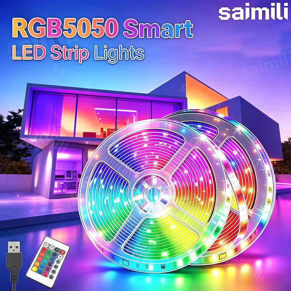 CowLost | tv-led-backlight-strips-bars-product_id-5050-rgb-usb-led-strip-light-with-24-key-remote-for-gaming-room-tv-backlight |1