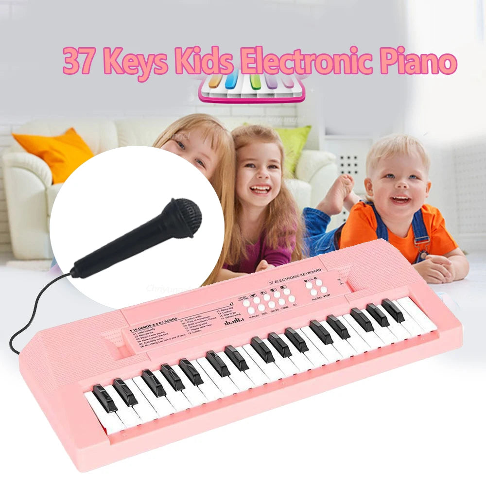 CowLost | product_id-37-key-kids-electronic-piano-keyboard-with-microphone-educational-toy-gift |3