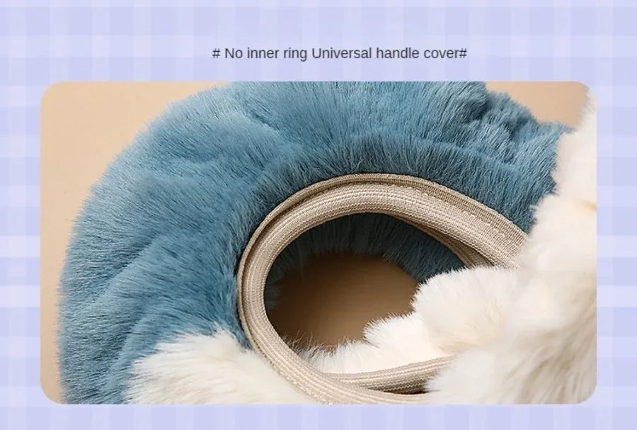 CowLost | soft-and-fluffy-otter-rabbit-plush-steering-wheel-cover-for-13-4-15-75-diameter-steering-wheels |7