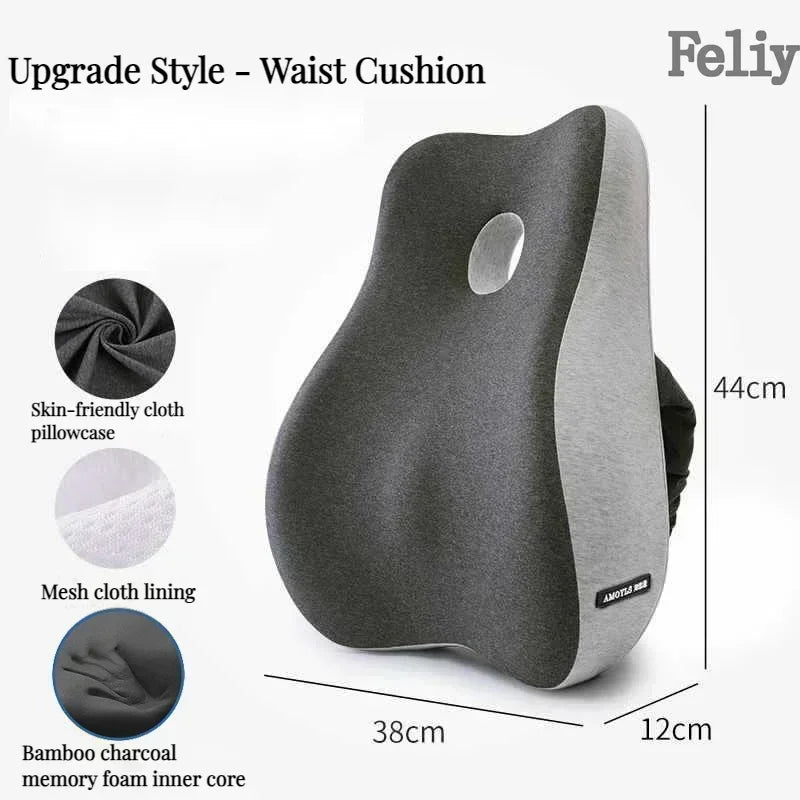 CowLost | memory-foam-office-chair-cushion-car-seat-support-waist-pillow-massage-lumbar-pain-relief-cushion-slow-rebound-orthopedic-pillow |39