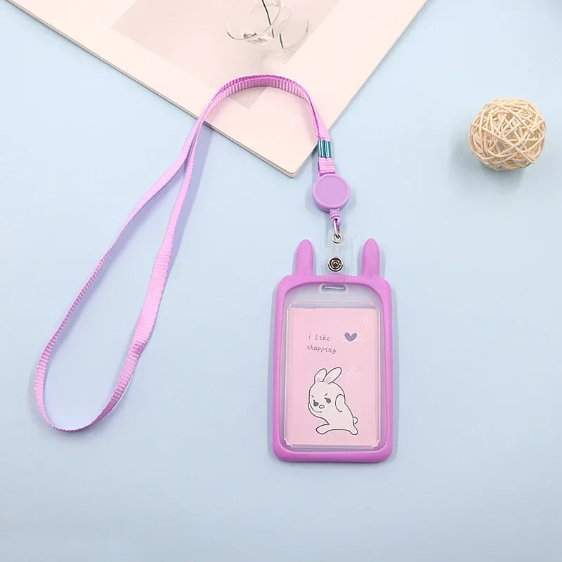 1PC Cute Cartoon Cat Card Holder Bank Identity Bus ID Card Holder