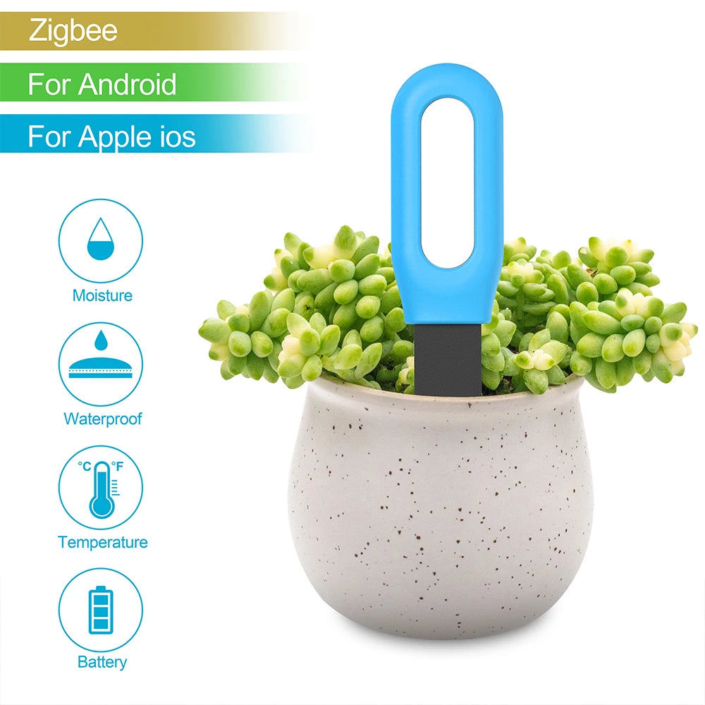 JUANJUAN Smart Zigbee 2-in-1 Soil Moisture & Temperature Humidity Tester Bluetooth for Garden Greenhouse