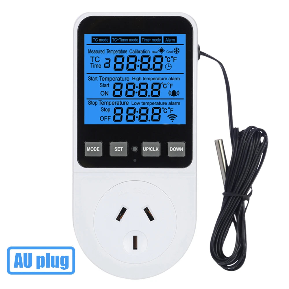 LCD Timer Socket Thermostat Temperature Controller AC110-230V for Heating Cooling