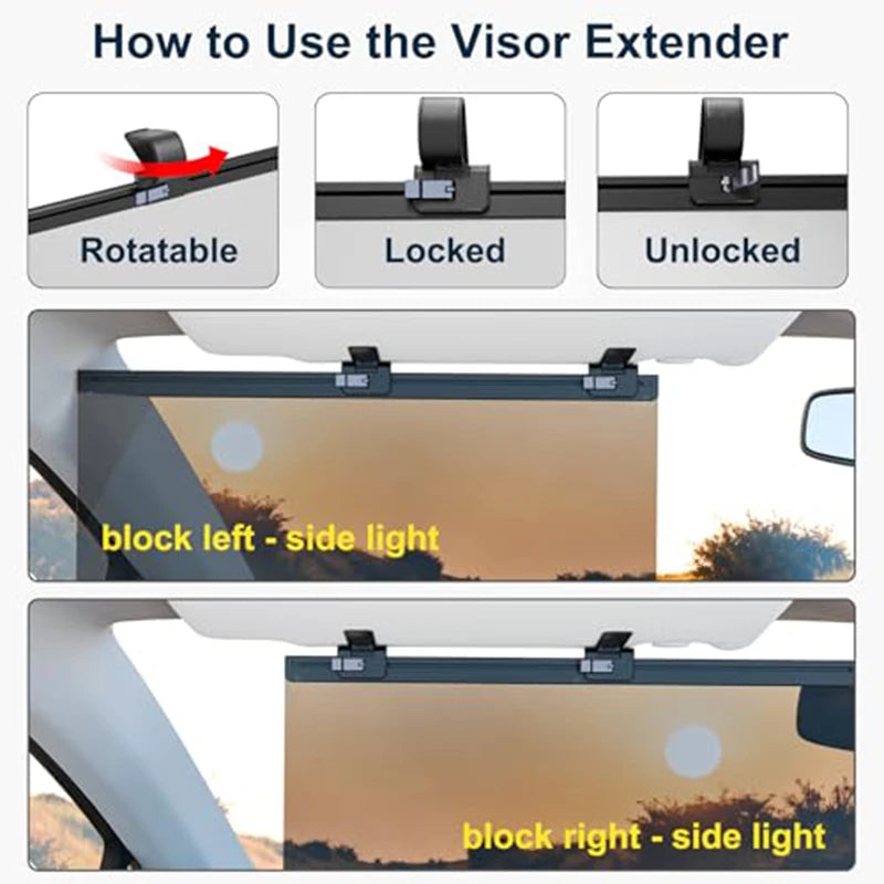 CowLost | product_id-universal-adjustable-car-sun-visor-extender-with-dual-clips-anti-glare-shield |8