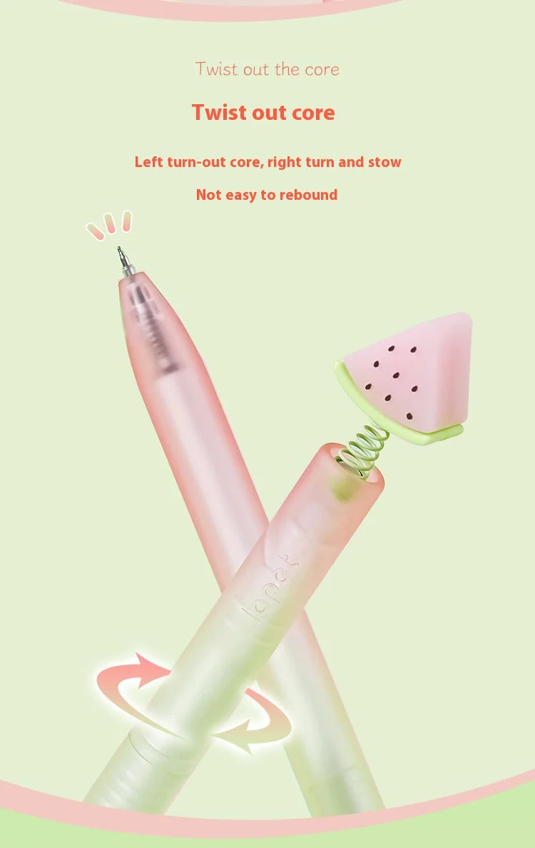 CowLost | product_id-4pcs-lopet-kwaii-cute-twist-gel-pens-color-changing-watermelon-vanilla-cream-quick-dry-black-ink-stationery-gift |12