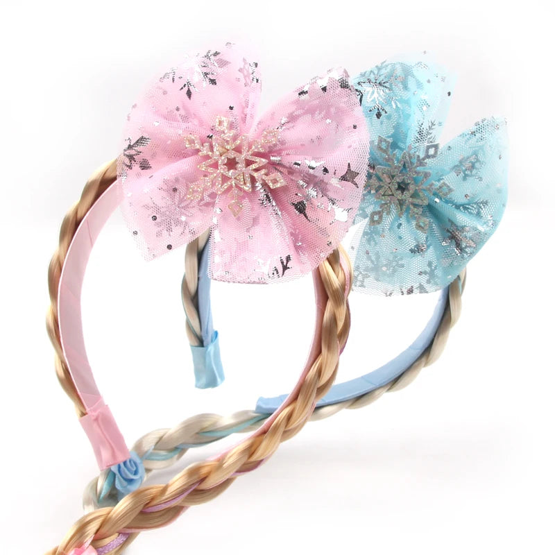 CowLost | frozen-princess-elsa-headband-snowflake-tiara-wig-braid |5