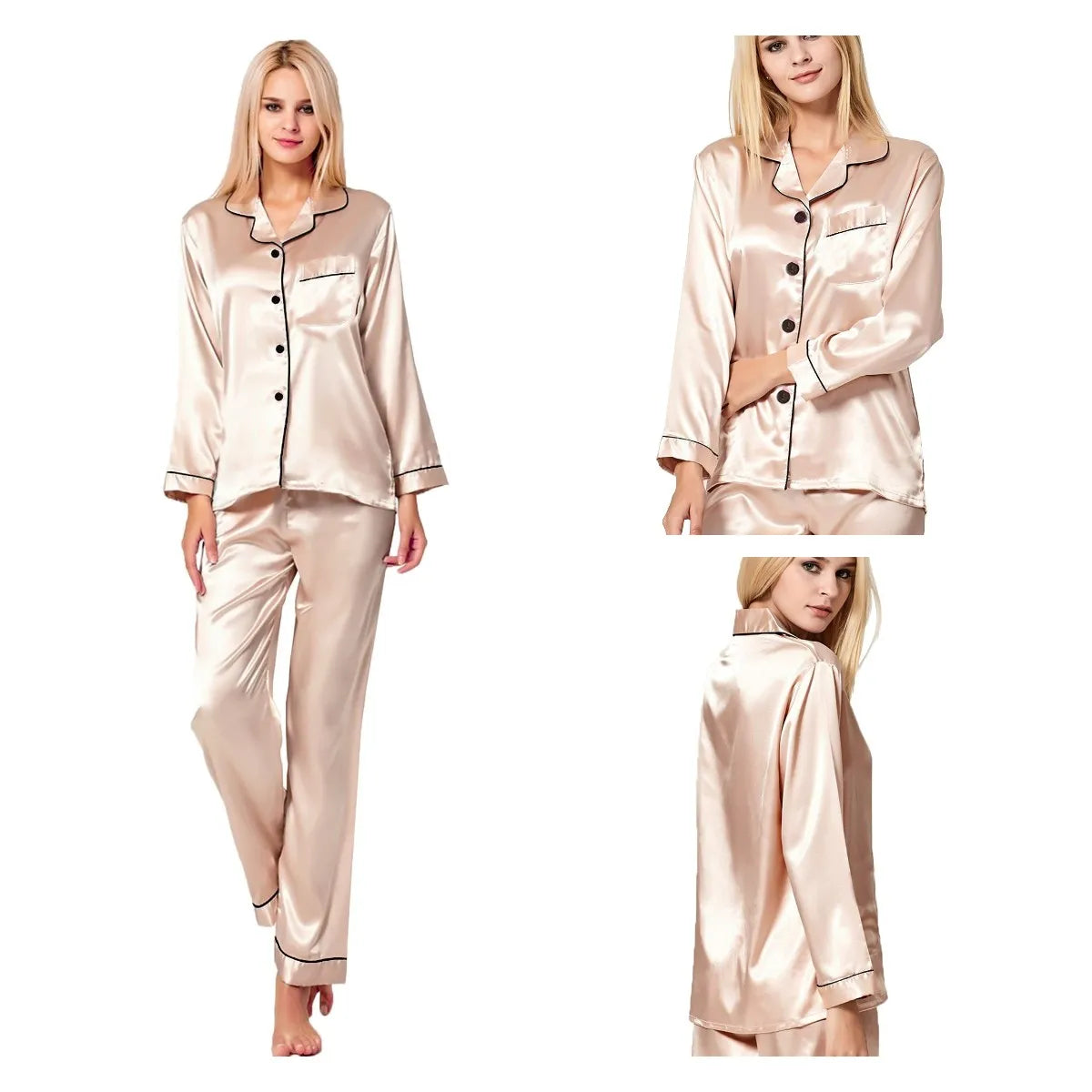 CowLost | activewear-pants-womens-two-piece-silk-satin-pajama-set-long-sleeve-loungewear-sleepwear |5