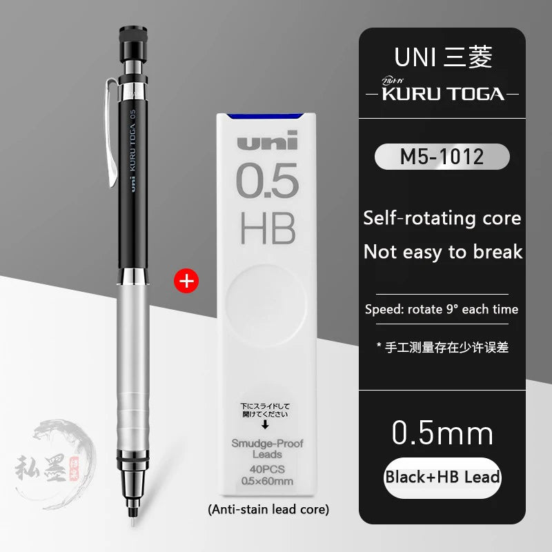 CowLost | product_id-uni-kuru-toga-m5-1017-1012-0-5mm-automatic-rotating-mechanical-pencil-with-metal-grip-genuine-japan |9