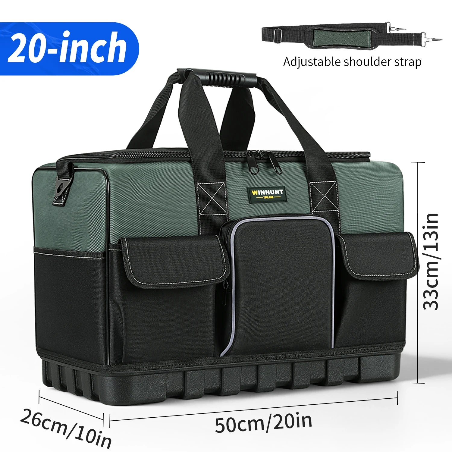 CowLost | product_id-heavy-duty-16-pocket-electrician-tool-bag-with-hard-bottom-for-hvac-mechanic |15