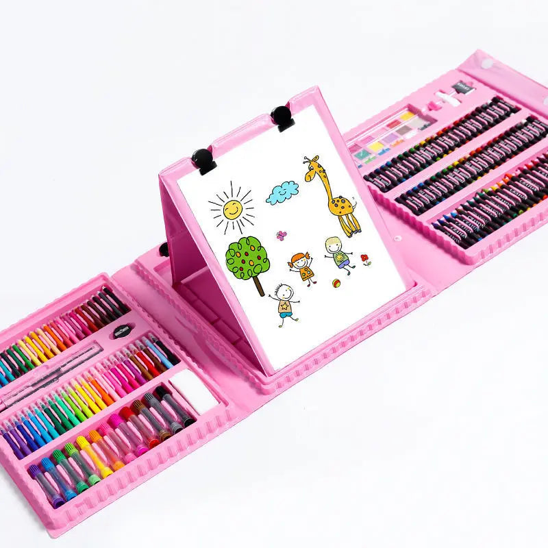 CowLost | product_id-42-208pcs-childrens-painting-brush-set-with-watercolor-pens-crayons-drawing-board-for-kids-art-supplies-gifts |2