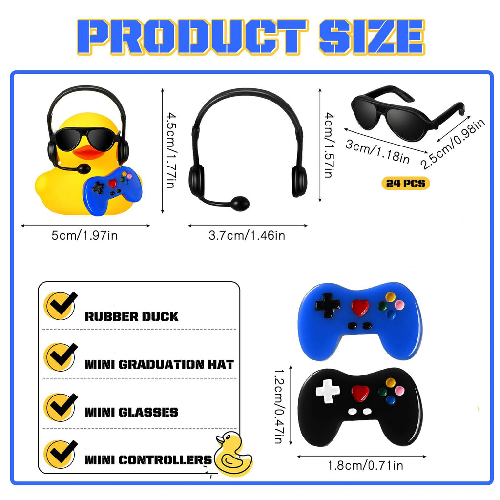 CowLost | product_id-video-game-party-favors-rubber-ducks-with-mini-headset-glasses-and-controllers-set |2