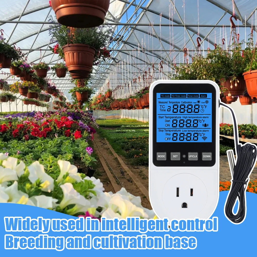 LCD Timer Socket Thermostat Temperature Controller AC110-230V for Heating Cooling