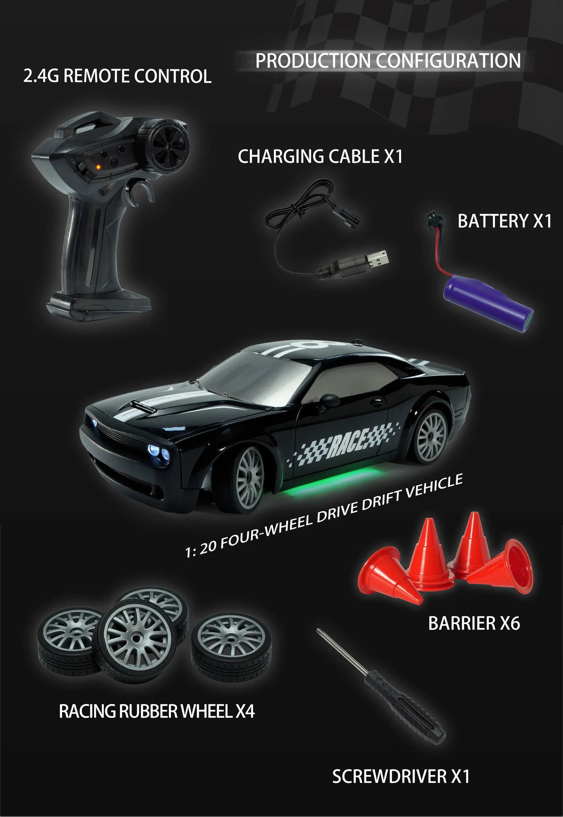 CowLost | fencing-barriers-dodge-hellcat-1-16-4wd-high-speed-remote-control-drift-car |38