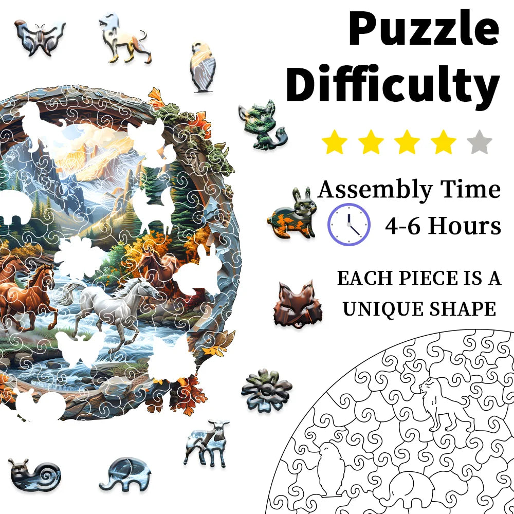 CowLost | product_id-3d-wooden-horse-puzzle-advanced-jigsaw-for-adults |6