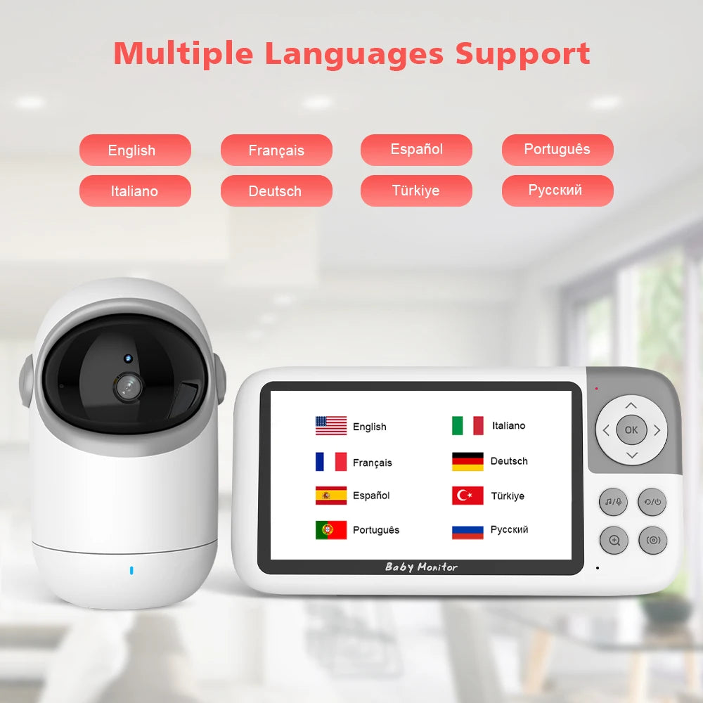 CowLost | vb806-video-baby-monitor-camera-720p-5inch-large-display-3x-zoom-pan-tilt-security-camera-300m-transmissian-distance-2-way-audio |10