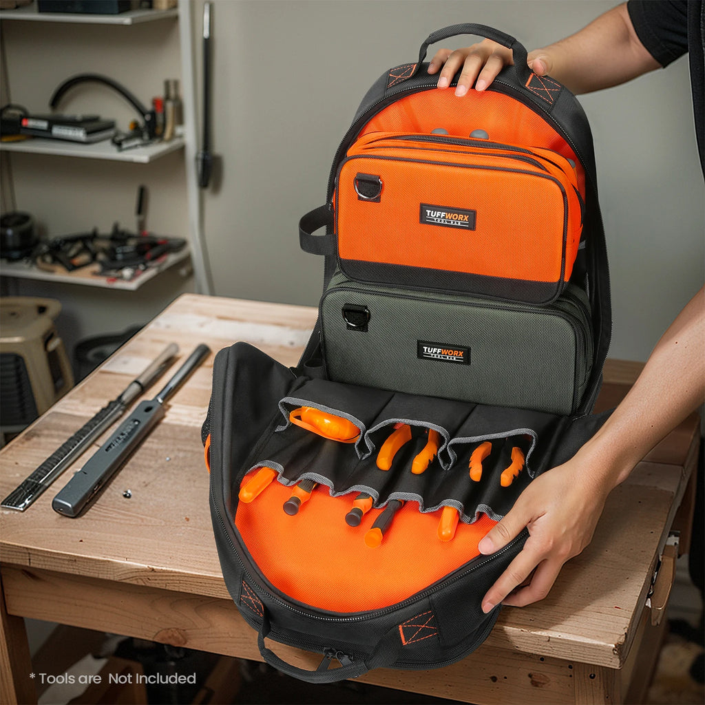 CowLost | product_id-compact-double-zip-tool-bag-orange-black |2