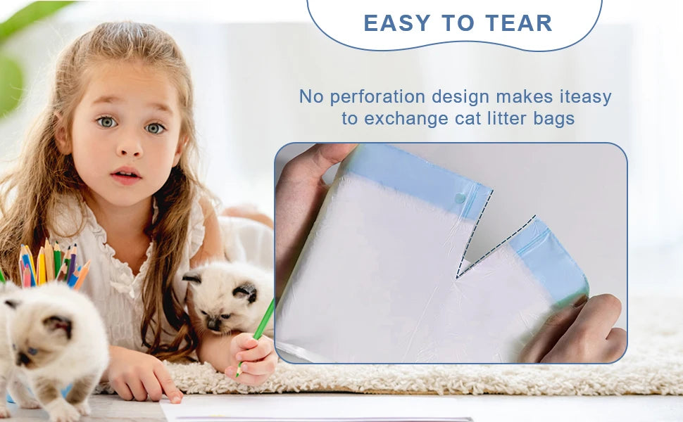 CowLost | cat-toys-100-count-waterproof-cat-litter-box-liners-for-automatic-boxes |11