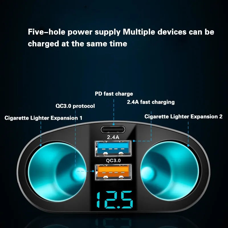 CowLost | product_id-baideluo-dual-port-car-charger-with-digital-display-and-qc3-0-usb-ports |2