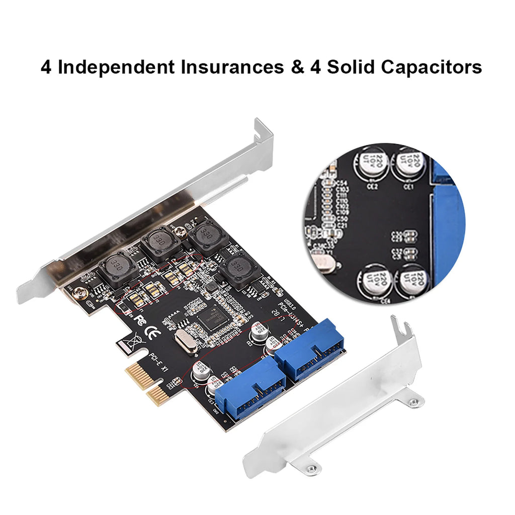 CowLost | pci-e-usb-3-0-header-pcie-pciexpress-to-internal-2-port-19pin-header-usb-3-0-expansion-card-with-low-profile |6