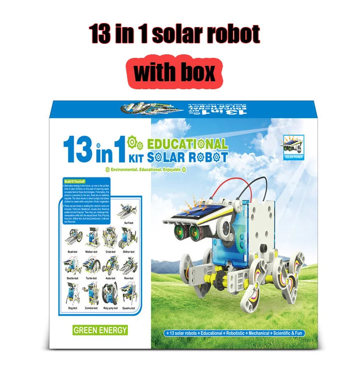 13-in-1 Solar Powered Robot Science Kit DIY Educational Building Blocks Toy for Kids