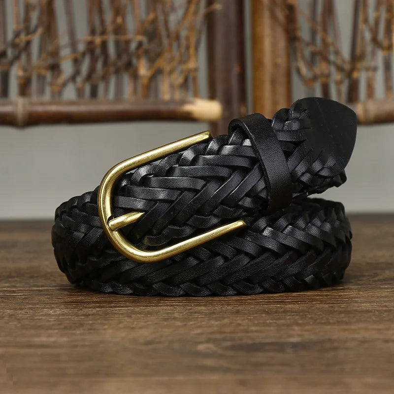 CowLost | 3cm-unisex-fashion-designer-weaving-belt |5