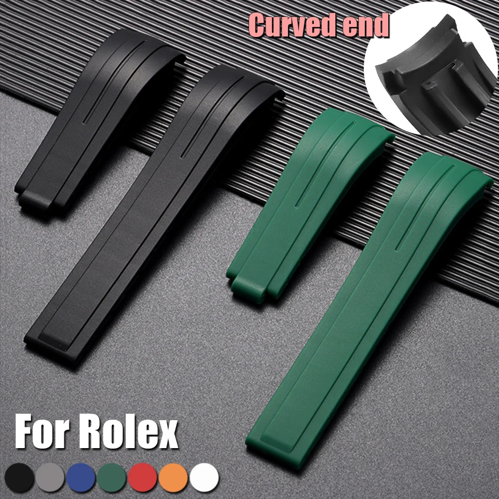 CowLost | bracelets-product_id-20mm-22mm-curved-end-silicone-rubber-watch-strap-for-rolex-daytona-waterproof-sport-bracelet |1