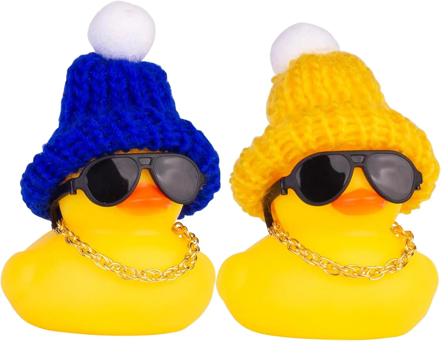 CowLost | product_id-2-pack-car-rubber-ducks-dashboard-decorations-with-mini-beanie-hats-scarves-and-sunglasses |13