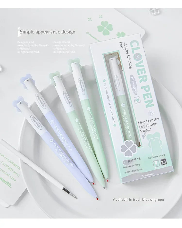 CowLost | product_id-planwith-lucky-clover-0-5mm-carbon-black-gel-pen-no-smudge-smooth-writing-rotary-twist |11
