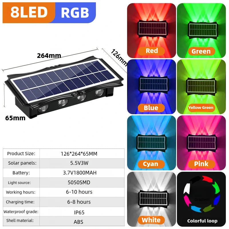 CowLost | product_id-solar-waterproof-led-wall-light-outdoor-high-brightness-up-down-garden-light |32