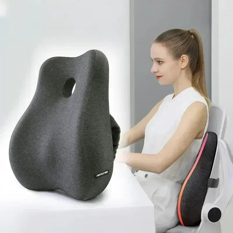 CowLost | memory-foam-office-chair-cushion-car-seat-support-waist-pillow-massage-lumbar-pain-relief-cushion-slow-rebound-orthopedic-pillow |1