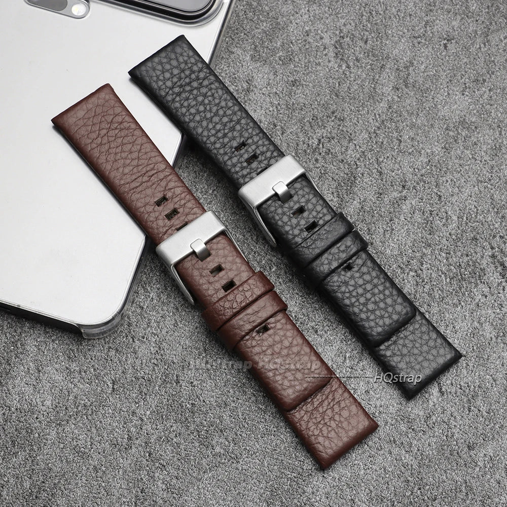 CowLost | product_id-hqstrap-cow-leather-watch-strap-for-diesel-18-32mm-black-brown-universal-band |2