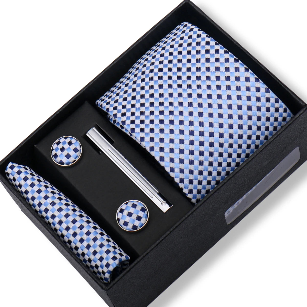 CowLost | tie-men-with-box-top-quality-business-ties-hanky-cufflink-set |80