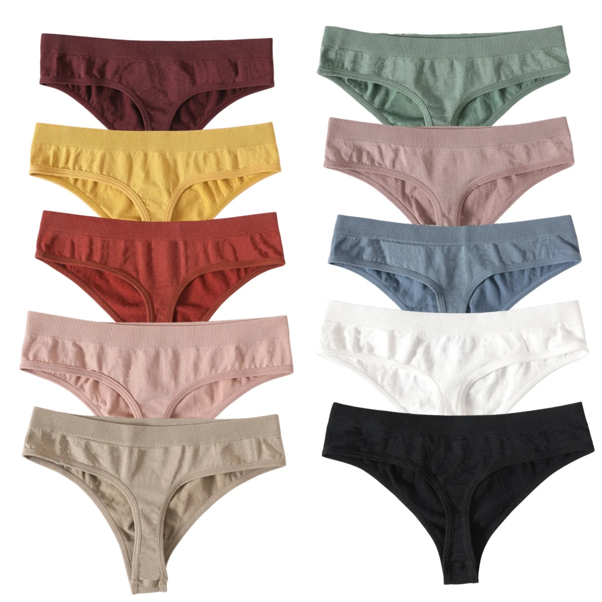 CowLost | product_id-10pcs-womens-seamless-low-waist-g-string-thong-panties-m-xl-sexy-underwear |14