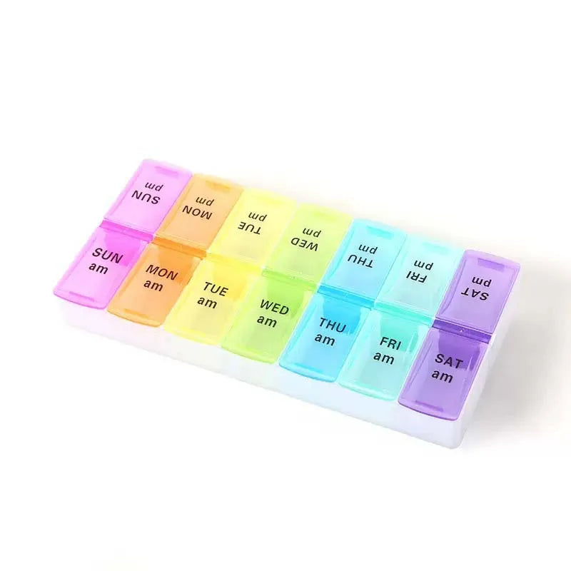 CowLost | product_id-7-day-portable-pill-organizer-with-14-compartments-medicine-storage-box |12