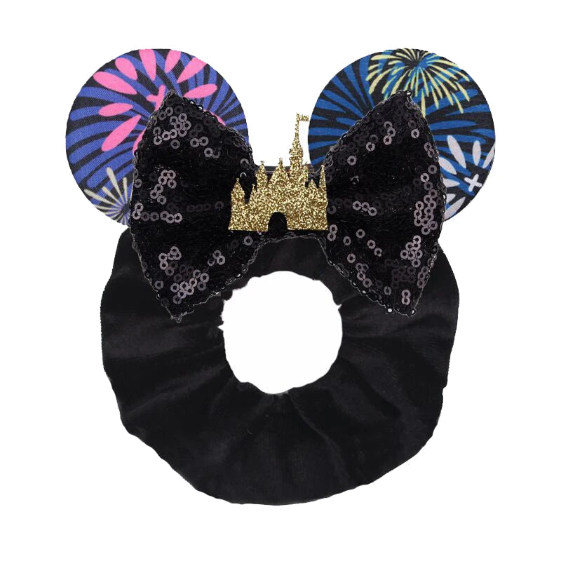 CowLost | cute-disney-castle-fireworks-balloons-hair-scrunchies-velvet-hairband-for-girls |58