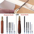 CowLost | 1-set-mini-detachable-hand-saw-round-hexagonal-wooden-handle-high-carbon-steel-handheld-saw-with-5-saw-blades-for-woodworking |1
