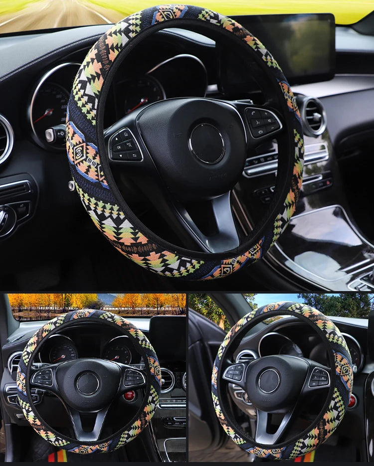 CowLost | rings-product_id-ethnic-style-linen-steering-wheel-cover-with-elastic-band-for-14-5-15-inch-wheels |8