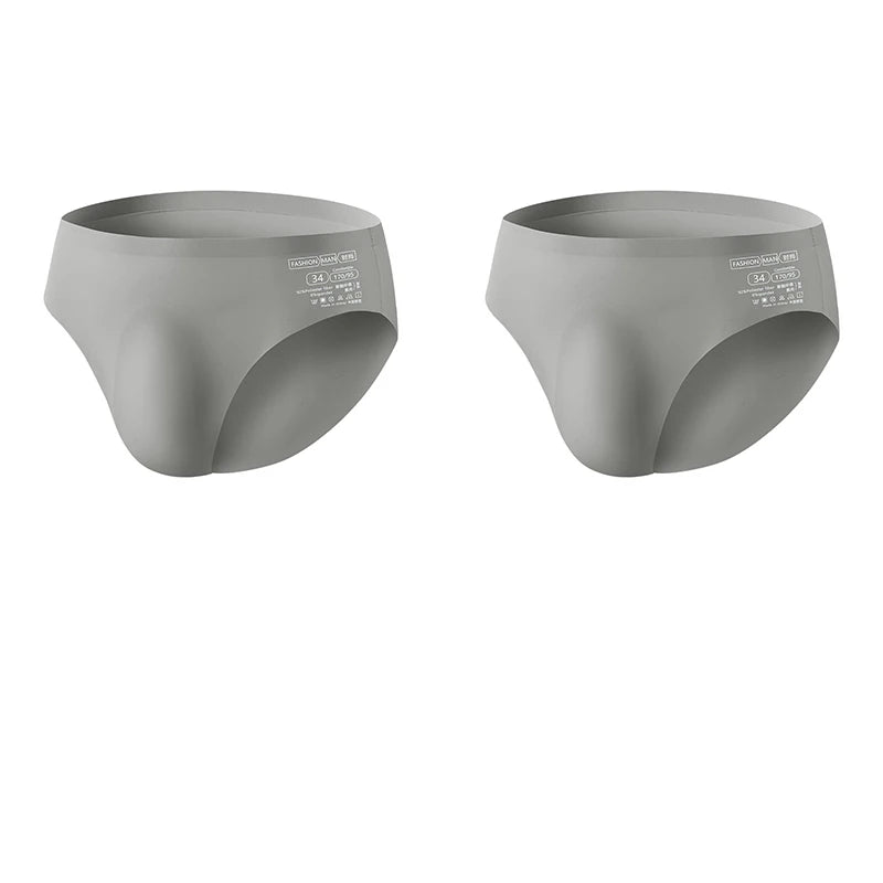 CowLost | 2pcs-men-ice-silk-seamless-briefs-summer-new-ultra-thin-panty-transparent |21