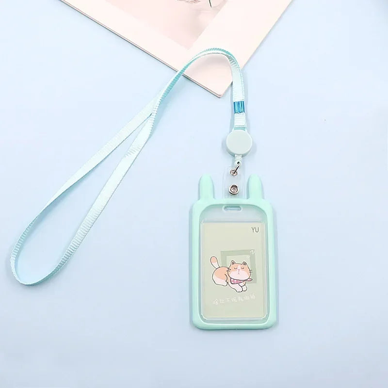 1PC Cute Cartoon Cat Card Holder Bank Identity Bus ID Card Holder